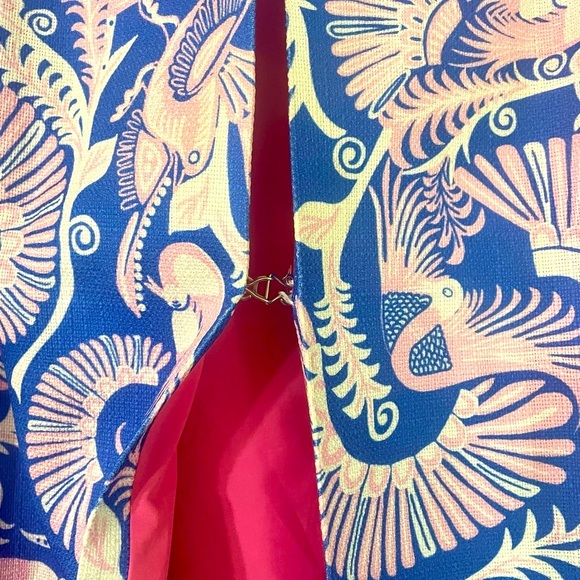 CK Bradley Sandpiper Jacket Coat Costa Pink Blue Print Open Front Sz XL - Picture 5 of 8